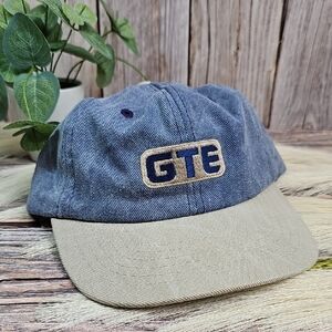 NEW VINTAGE GTE FRONT LINE DENIM BLUE BASEBALL HAT CAP